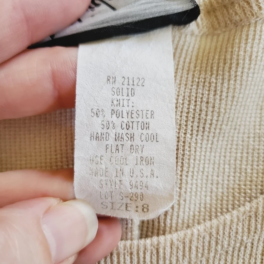 7316 * Whirlaway Frocks Vintage Tank Dress & Cardigan Jacket Set Cream Size 8 - Picture 5 of 16